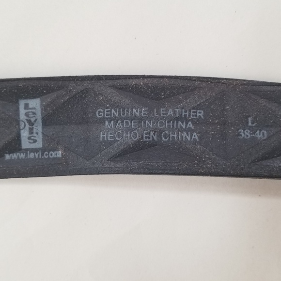 Levi's Brown Black Distressed Leather Belt - Picture 5 of 7